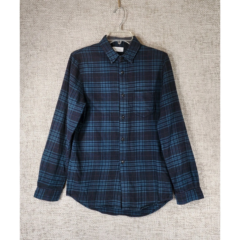 John Elliott Fall/Winter 18 Plaid Flannel Shirt Mens Size 1 Chest 36" Navy EUC‎